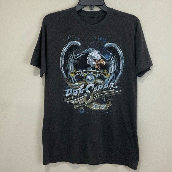 Bob Seger Roll Me Away Tour T-Shirt Mens Sz S Final Tour Silver Bullet Band - Picture 1 of 2